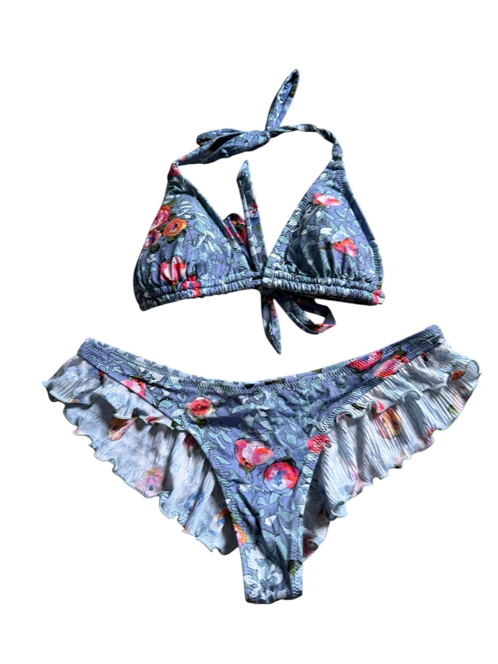 Pain de Sucre 2 piece ruffle bikini set floral size medium